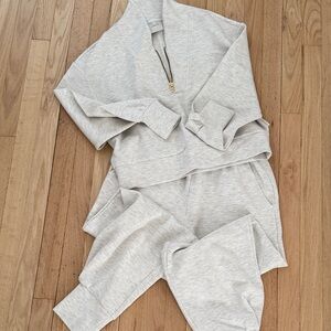 Varley Light Heather Gray Loungewear Set